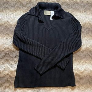 Perfect condition v-neck collared Liz Claiborne ribbed sweater, size large